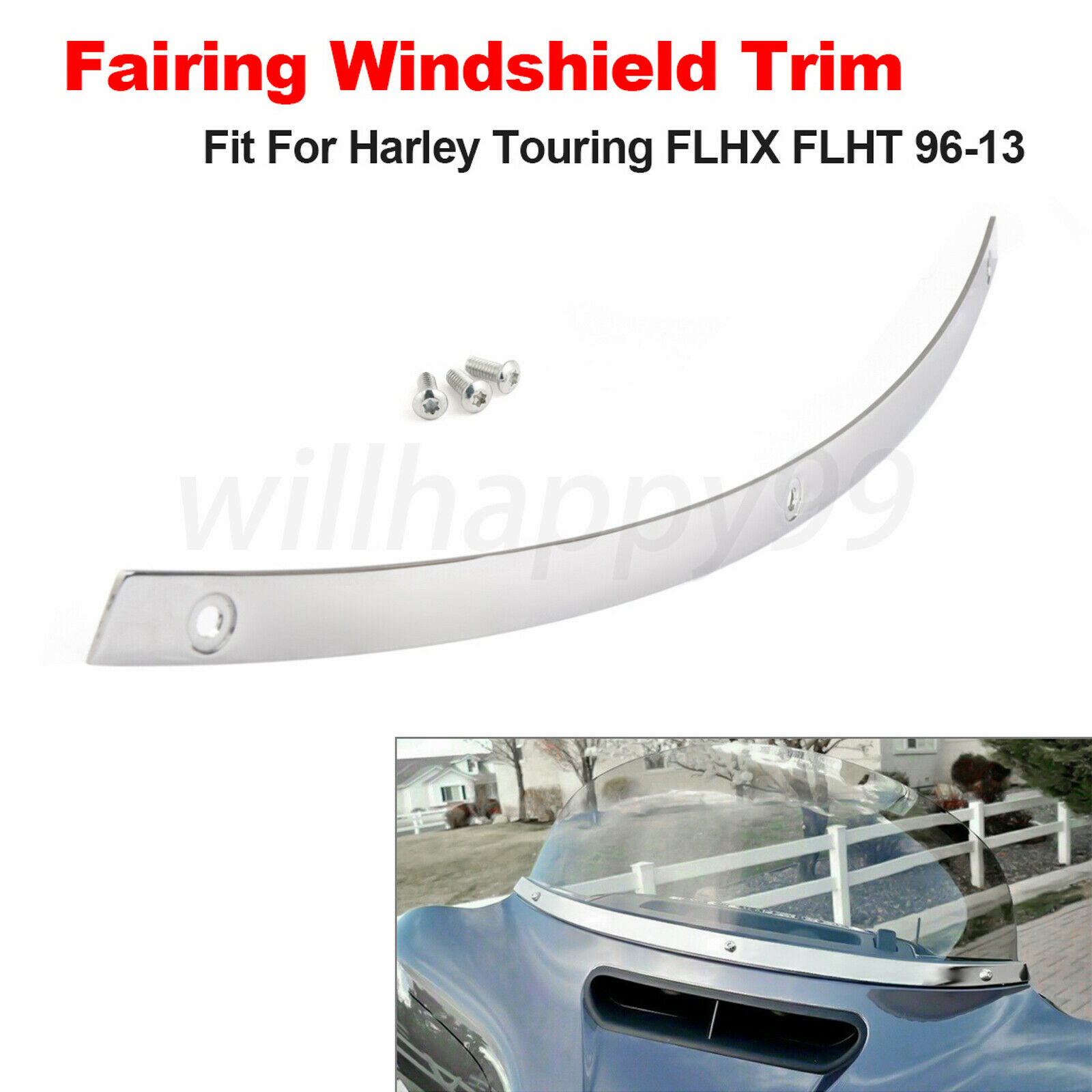 Fairing Windshield Trim Fit For Harley Touring Electra Ultra Classic 1996-2013