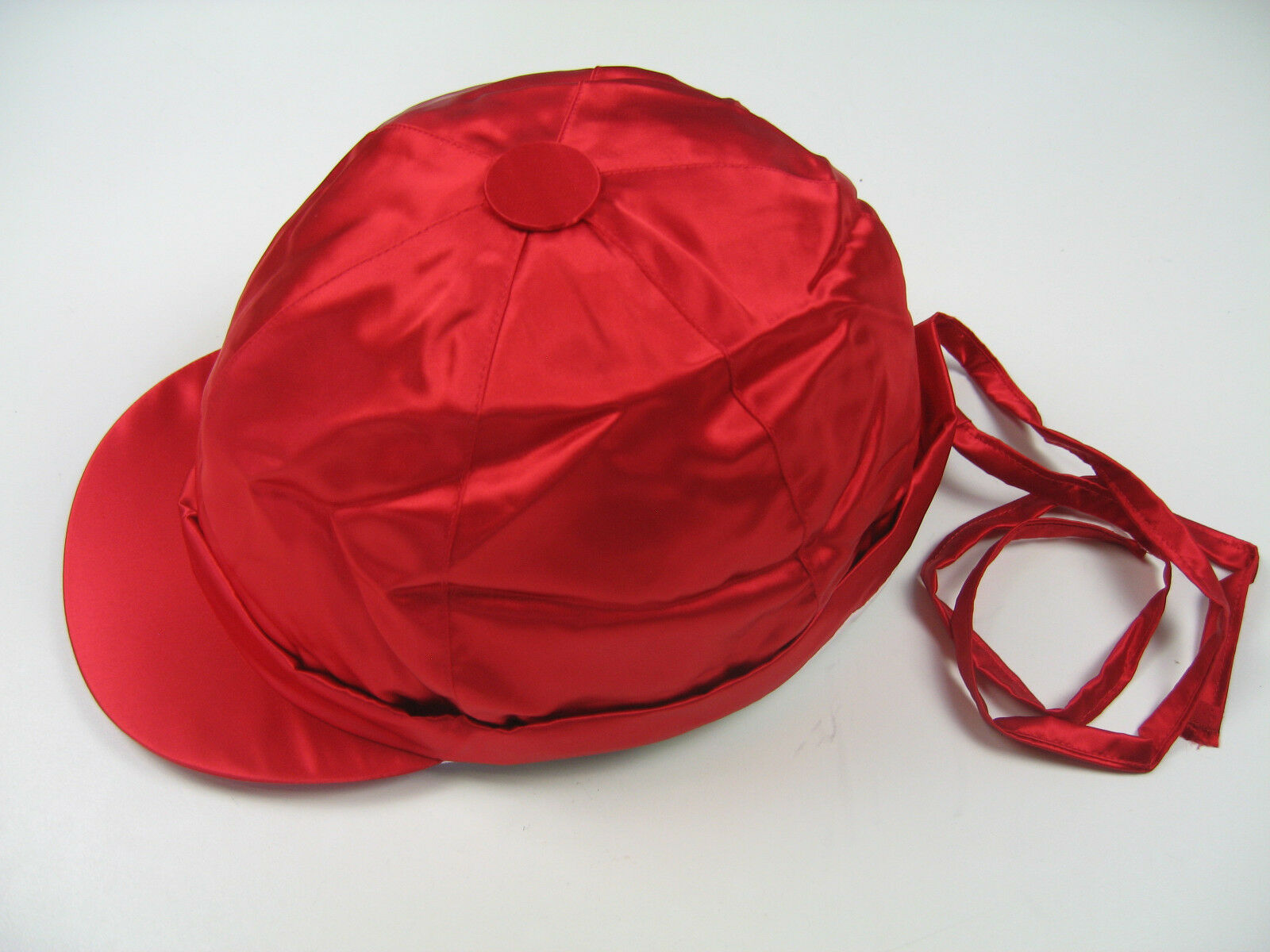 Helmet Cover Kappenüberzug Satin Red L With Bands Made In England